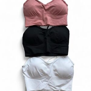 Women's Pink, Black, and White Sports Bra